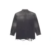 Camicia in Denim strappato SS21 da uomo, nera 657610TBP191090