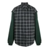 Camicia in flanella a quadri con inserti “Green” 658936TCM013064