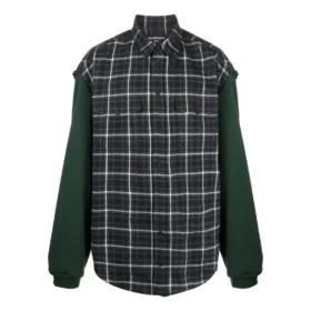 Camicia in flanella a quadri con inserti “Green” 658936TCM013064 Camicia in flanella a quadri con inserti “Green” 658936TCM013064