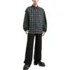 Camicia in flanella a quadri con inserti “Green” 658936TCM013064