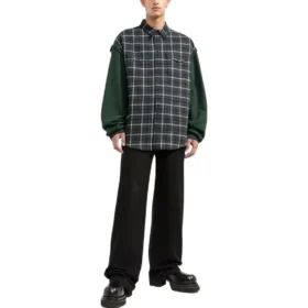 Camicia in flanella a quadri con inserti “Green” 658936TCM013064 Camicia in flanella a quadri con inserti “Green” 658936TCM013064