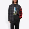 Camicia in flanella a quadri patchwork “Red Black” 647364TJM136167