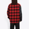 Camicia in flanella a quadri patchwork “Red Black” 647364TJM136167