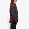 Camicia in flanella a quadri patchwork “Red Black” 647364TJM136167