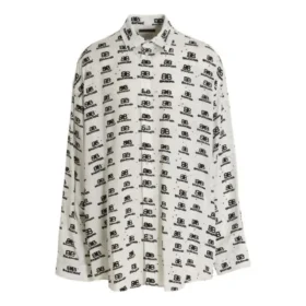Camicia in popeline BB Icon “Bianco Nero” 733755TNL889040