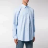 Camicia in popeline di cotone con logo sul retro “Light Blue” 508465TWB044850