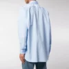 Camicia in popeline di cotone con logo sul retro “Light Blue” 508465TWB044850
