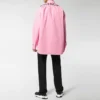Camicia in popeline di cotone con logo sul retro “Pink” 556878TEM095630