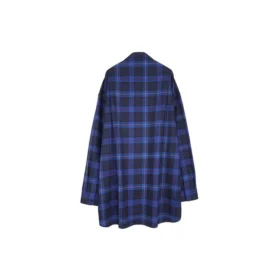 Camicia in twill di cotone a quadri “Blue” 625548T1M194450
