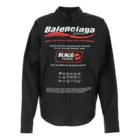 Camicia lavabile a secco, vestibilità larga “Black” 664626TEM161000