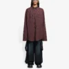 Camicia oversize a maniche lunghe con motivo scozzese SS21, marrone 658806TKM366100