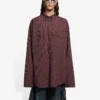 Camicia oversize a maniche lunghe con motivo scozzese SS21, marrone 658806TKM366100
