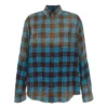 Camicia oversize a maniche lunghe in flanella a quadri “Blue Red” 715030TMM116305