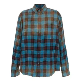 Camicia oversize a maniche lunghe in flanella a quadri “Blue Red” 715030TMM116305