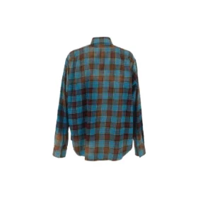 Camicia oversize a maniche lunghe in flanella a quadri “Blue Red” 715030TMM116305