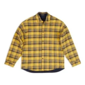 Camicia oversize reversibile a quadri “Yellow Blue” 720105TNM277660