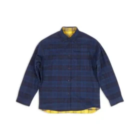 Camicia oversize reversibile a quadri “Yellow Blue” 720105TNM277660