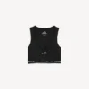 Canotta con reggiseno integrato da donna in stile techwear, colore nero