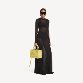 Canotta con reggiseno integrato da donna in stile techwear, colore nero