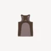 Canotta da donna techwear senza cuciture nei colori taupe/moka