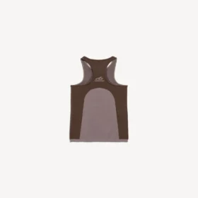 Canotta da donna techwear senza cuciture nei colori taupe/moka