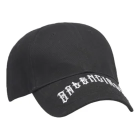 Cappellino con visiera Balenciaga con logo “Tattoo” ricamato “Black” 570102410B71077