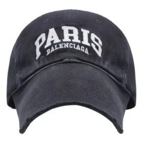 Cappellino da baseball con logo Paris “Washed Black White” 680748-410B2
