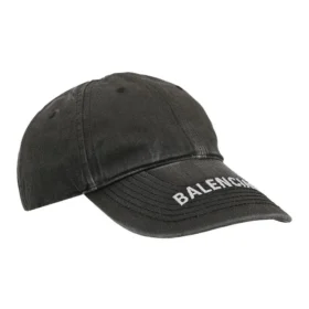 Cappellino da baseball in Denim slavato con logo “Nero/Bianco” 617160-4A2B4-1077