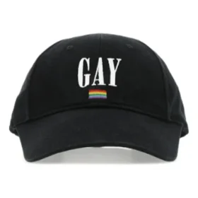 Cappellino da baseball in twill di cotone con logo Pride ricamato “Black” 670811410B21000