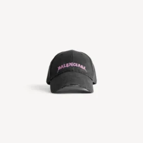 Cappellino da uomo Balenciaga con retro DIY in nero