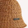 Cappello a secchiello da donna in rafia beige