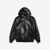 Cappotto corto da uomo con cappuccio, nero Cappotto corto da uomo con cappuccio, nero