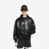 Cappotto corto da uomo con cappuccio, nero Cappotto corto da uomo con cappuccio, nero