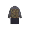 Cappotto da auto a 3 strati in patchwork, lungo fino al ginocchio “Green Blue” 659092TKL142840