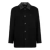 Cappotto in misto lana con doppio colletto “Nero” 626314TIU071000