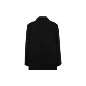 Cappotto in misto lana con doppio colletto “Nero” 626314TIU071000