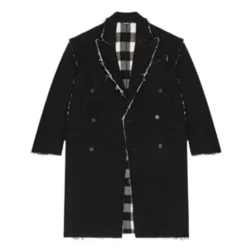 Cappotto oversize a quadri Buffalo con bordi grezzi “Black White” 704487TMU181070