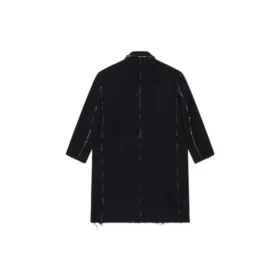 Cappotto oversize a quadri Buffalo con bordi grezzi “Black White” 704487TMU181070