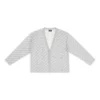 Cardigan con logo all-over “Grigio chiaro-Bianco” 699822T32331461