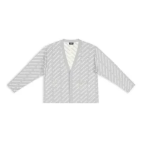 Cardigan con logo all-over “Grigio chiaro-Bianco” 699822T32331461 Cardigan con logo all-over “Grigio chiaro-Bianco” 699822T32331461