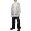 Cardigan con logo su tutta la superficie “Chalky White Black” 736248T32339054