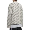 Cardigan con logo su tutta la superficie “Chalky White Black” 736248T32339054