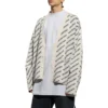 Cardigan con logo su tutta la superficie “Chalky White Black” 736248T32339054