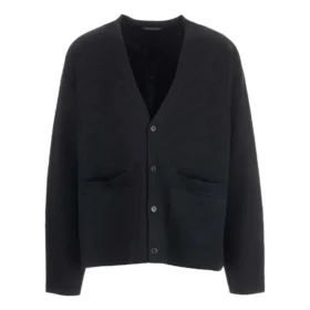 Cardigan con logo tono su tono su tutta la superficie “Black” 720058T16611000 Cardigan con logo tono su tono su tutta la superficie “Black” 720058T16611000