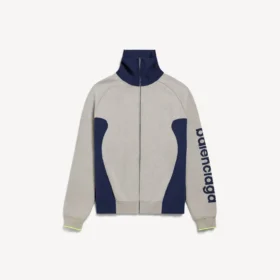 Cardigan da uomo in maglia con zip, colore grigio/blu navy Cardigan da uomo in maglia con zip, colore grigio/blu navy