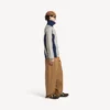 Cardigan da uomo in maglia con zip, colore grigio/blu navy