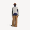 Cardigan da uomo in maglia con zip, colore grigio/blu navy