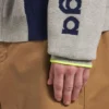 Cardigan da uomo in maglia con zip, colore grigio/blu navy