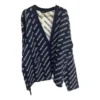 Cardigan in maglia con logo su tutta la superficie “Blue White” 736248T32338502