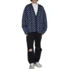 Cardigan in maglia con logo su tutta la superficie “Blue White” 736248T32338502